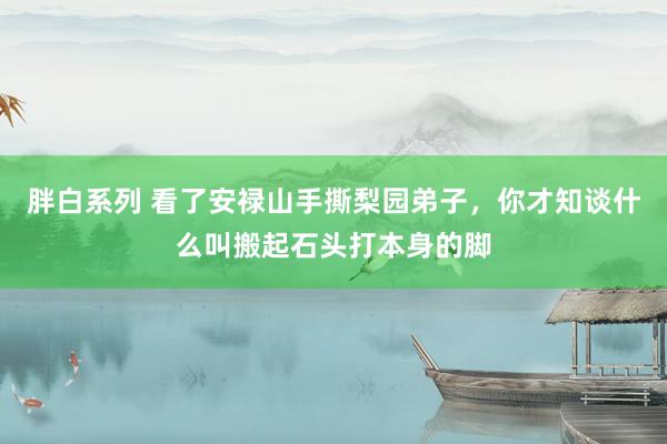 胖白系列 看了安禄山手撕梨园弟子，你才知谈什么叫搬起石头打本身的脚