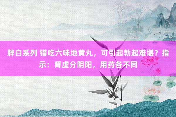 胖白系列 错吃六味地黄丸，可引起勃起难堪？指示：肾虚分阴阳，用药各不同