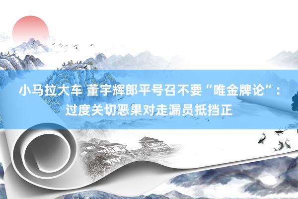 小马拉大车 董宇辉郎平号召不要“唯金牌论”：过度关切恶果对走漏员抵挡正