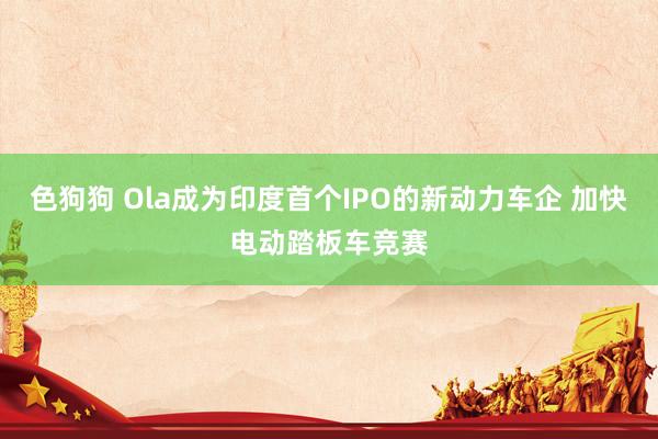 色狗狗 Ola成为印度首个IPO的新动力车企 加快电动踏板车竞赛