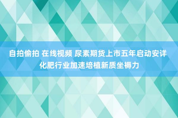 自拍偷拍 在线视频 尿素期货上市五年启动安详 化肥行业加速培植新质坐褥力