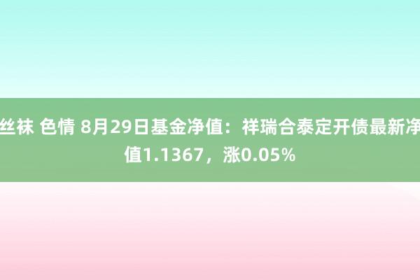 丝袜 色情 8月29日基金净值：祥瑞合泰定开债最新净值1.1367，涨0.05%