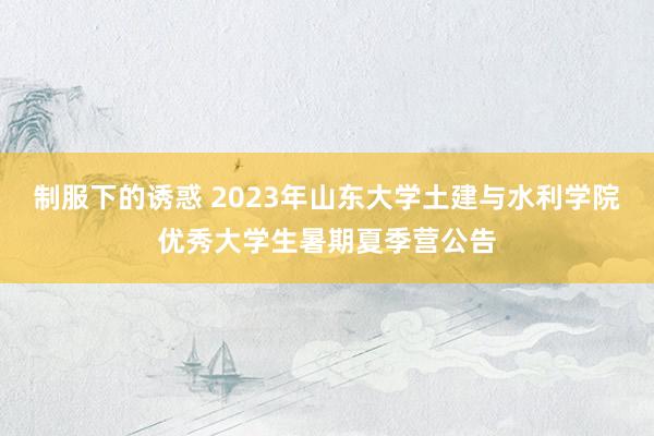 制服下的诱惑 2023年山东大学土建与水利学院优秀大学生暑期夏季营公告