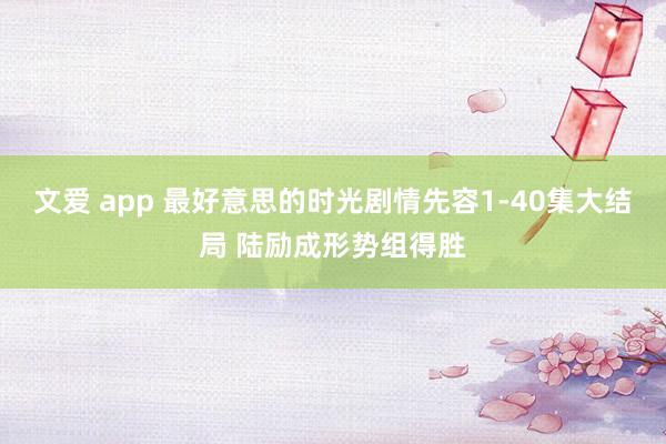 文爱 app 最好意思的时光剧情先容1-40集大结局 陆励成形势组得胜