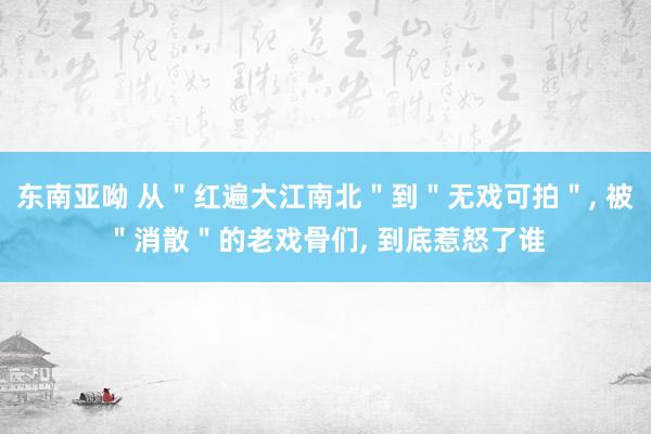 东南亚呦 从＂红遍大江南北＂到＂无戏可拍＂， 被＂消散＂的老戏骨们， 到底惹怒了谁